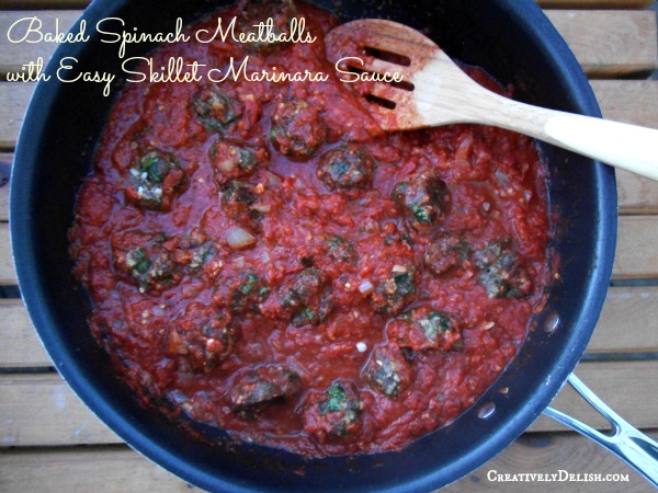 Baked Spinach Meatballs with Sauce