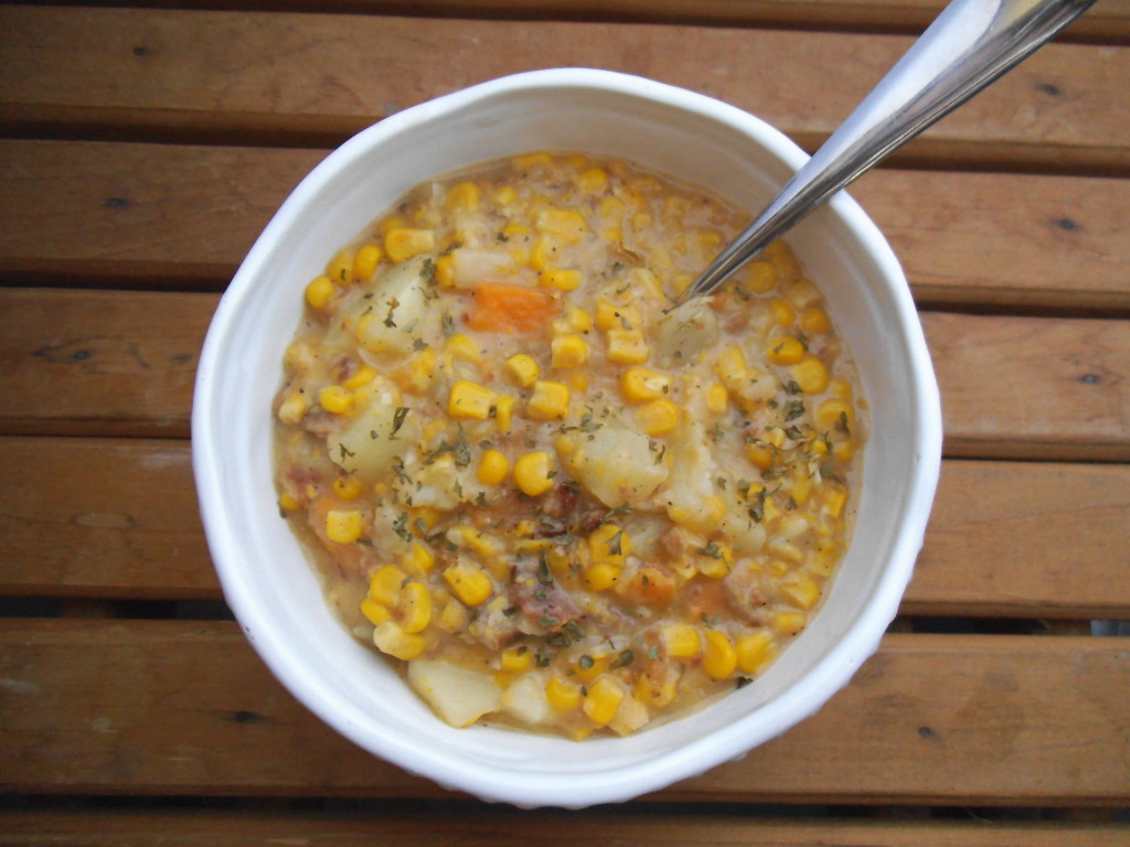 Lighter Corn & Bacon Chowder