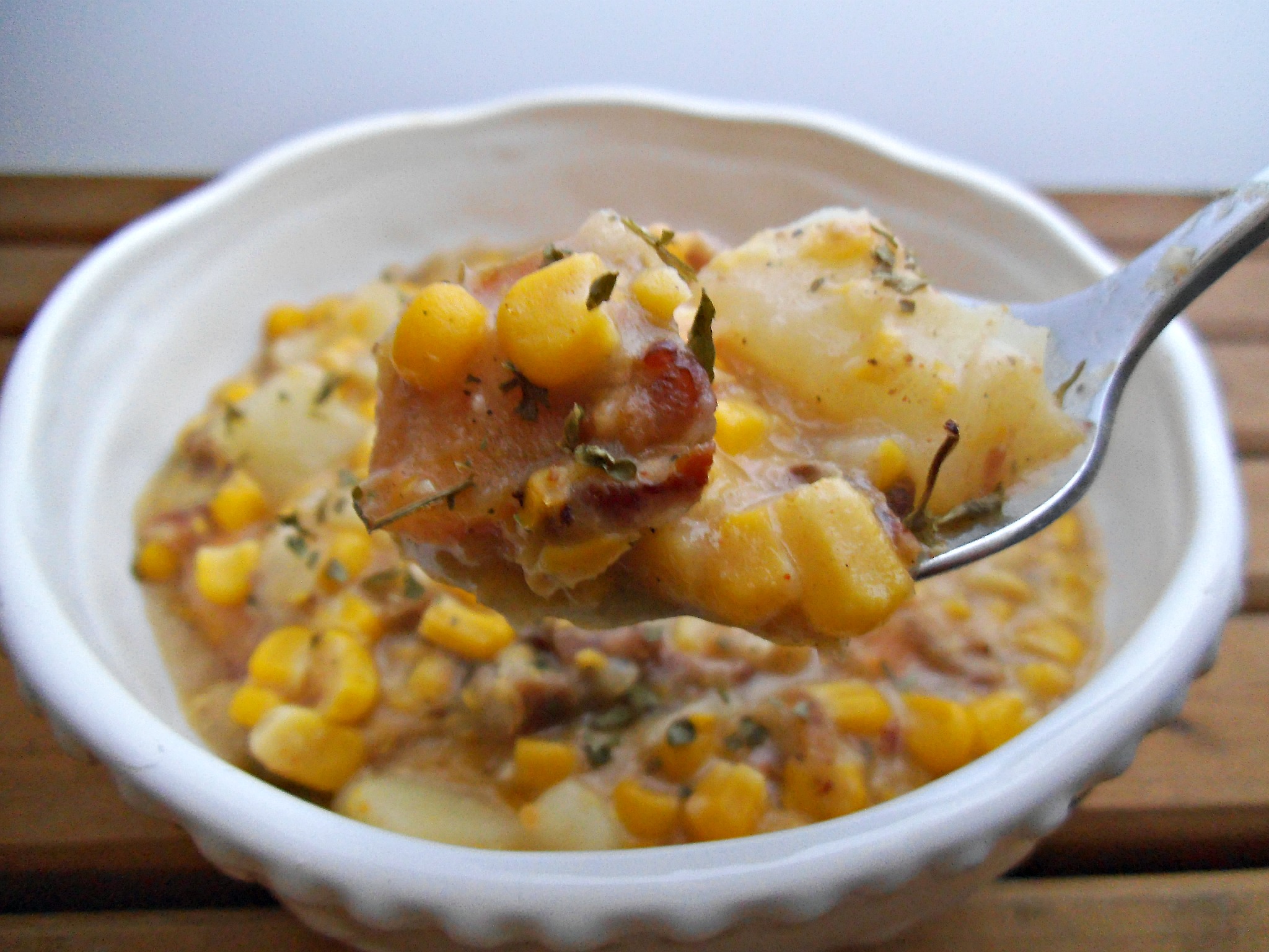 Bacon & Corn Chowder - Lightened Up