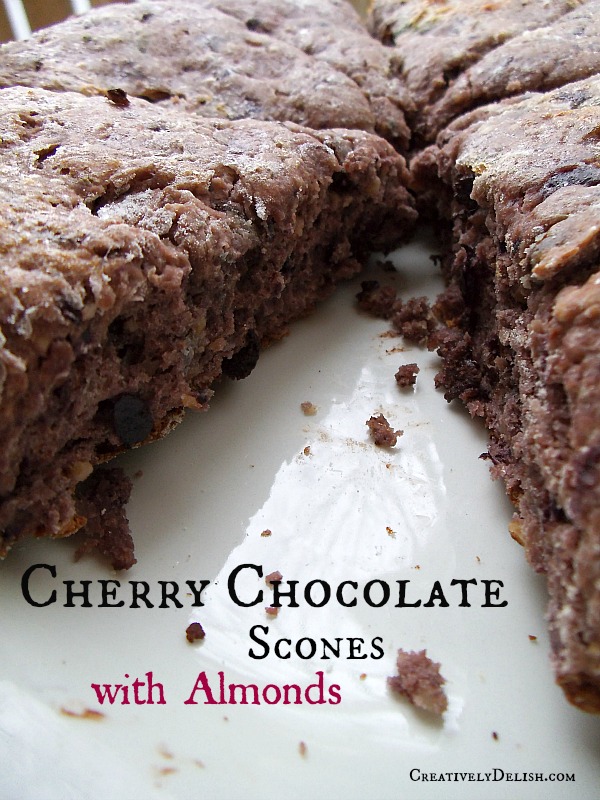 Cherry Chocolate Scones w Almonds