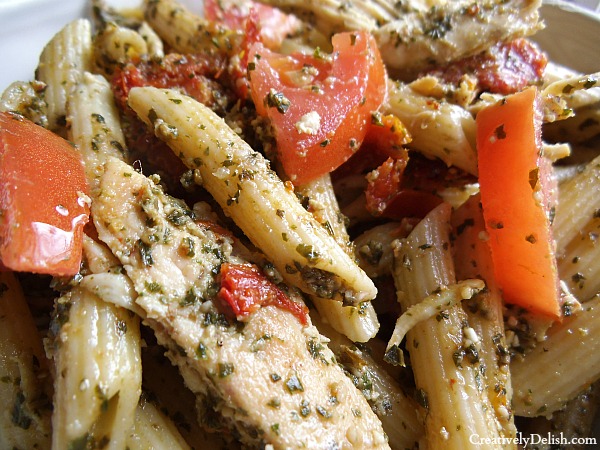 Fresh Basil Pesto with Penne & Sundried Tomatoes