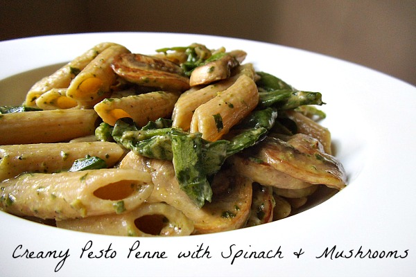 Pesto Penne with Creamy Mushroom Sauce Recipe