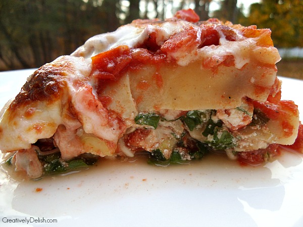 Slow Cooker Vegetable Lasagna - Creatively Delish