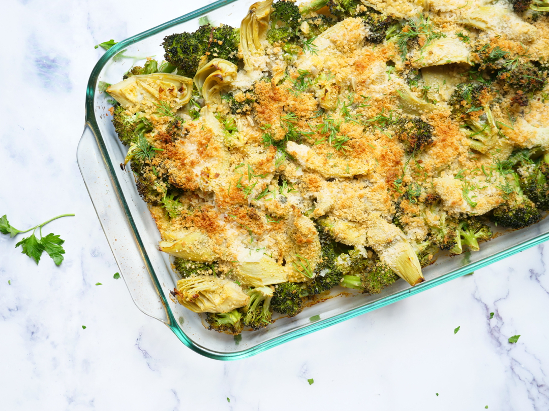 Baked Broccoli & Artichokes - Creatively Delish